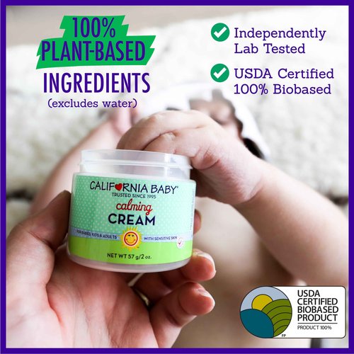 California Baby Calming Cream | 100% Plant-Based Moisturizer | Lavender Baby Lotion | Face Moisturizer For Dry Skin | Hypoallergenic | 113g / 4oz