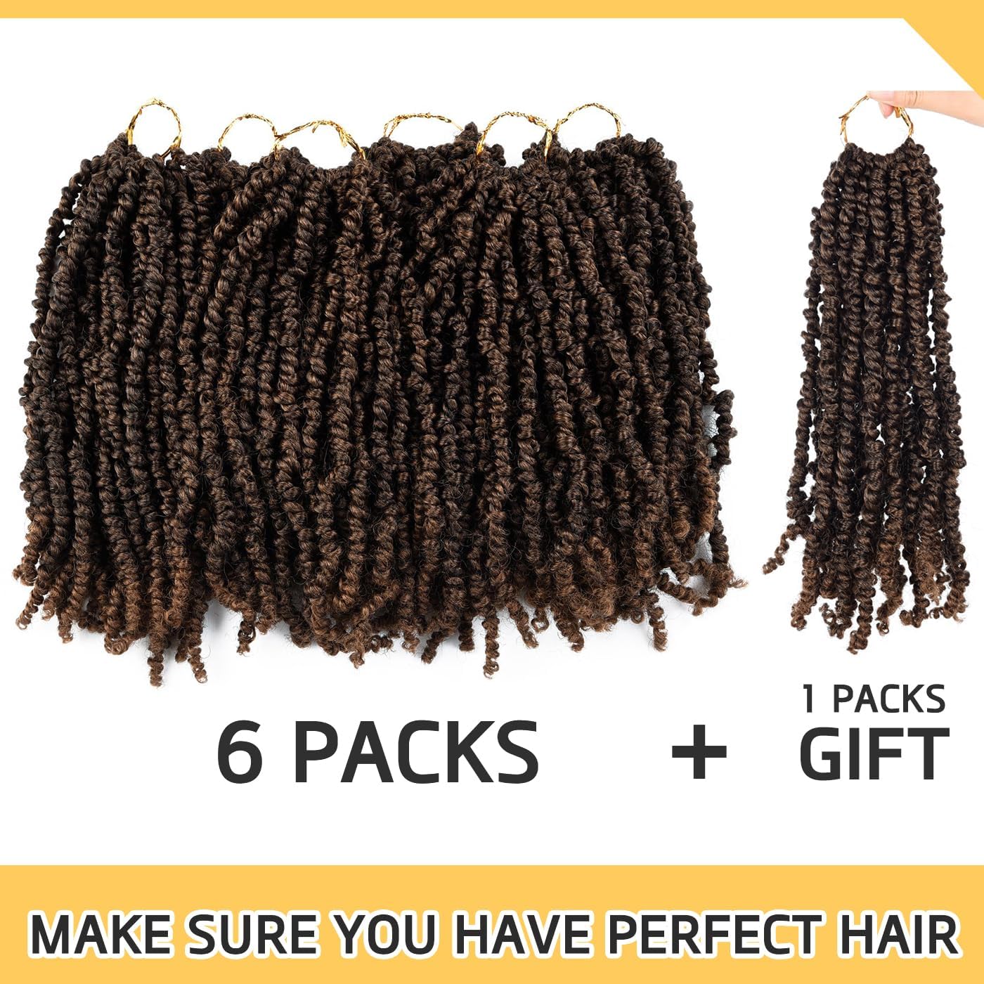 Silike 14 Inch Passion Twist Crochet Braid Synthetic Hair Extension Pre-Twisted Crochet Twisted Braids For Woman(14 inch, T30)