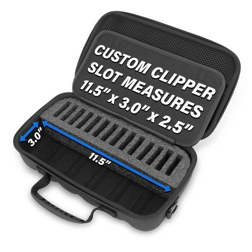 CASEMATIX Hair Clipper Guard Blade Holder Case For Barbers and Stylist Compatible with 14 Metal Andis, Oster, Wahl, Babyliss Detachable Clippers Metal Guards, Barber Case For Clippers and Accessories