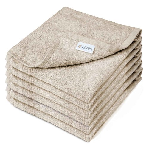 Vanilla Extra Large Washcloths Set of 6 Soft Body Cloths 13” x 13” 70% Viscose Derived from Bamboo, 30% Cotton Spa-Like Feel Silky for Skin Cleansing