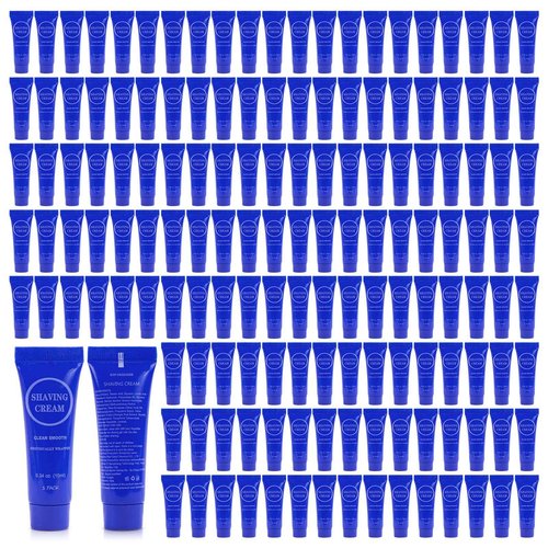 Disposable Shaving Cream for Men, Small Bottle Individually Wrapped Mini Shave Cream in Bulk, Travel Size Toiletries Amenities Vacation for Hotel, Shelter/Homeless/Nursing/Charity 0.34oz (Pack of 200)