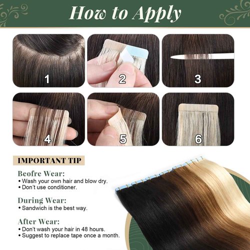 Missme Tape in Hair Extensions Human Hair 16 inch 20 Pcs 40g #1B Natural Black Tape ins Human Hair Extensions Remy Hair Skin Weft Seamless Invisible Silky Straight Thick Ends Add Length