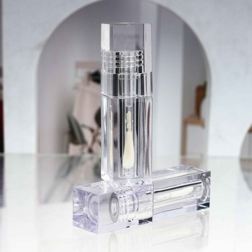 COSIDEA 24pcs PETG 5ml Empty square Transparent lipgloss tubes bulk wholesale with big wand lipgloss containers large doe foot tube for coconut oil bottle
