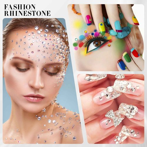 Novani Pink Rhinestones 1440pcs Flat Back Round Rhinestone Style 2088 Sparkly Crystal Gemstones for Nail Art and Crafting SS16,3.8-4.0mm