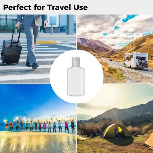 100 Pieces 1 oz Plastic Bottles Clear Travel Bottles with Flip Cap Portable Empty Hand Sanitizer Bottles, Refillable Containers for Travel Business Trip for Shower Gel, Face Creams, Body Lotions
