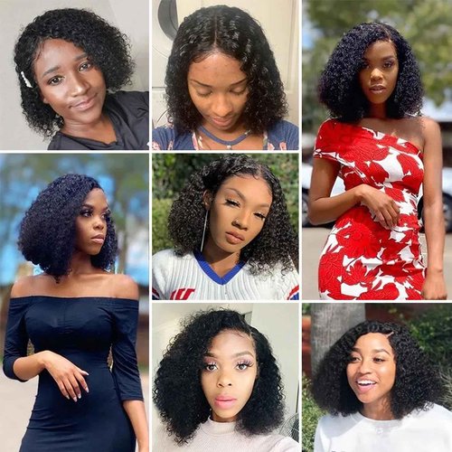 Adette 13x4 Lace Frontal Wig Water Wave Human Hair Wigs for Black Women Ear To Ear Lace Front Wigs Natral Black Color (12 Inch)