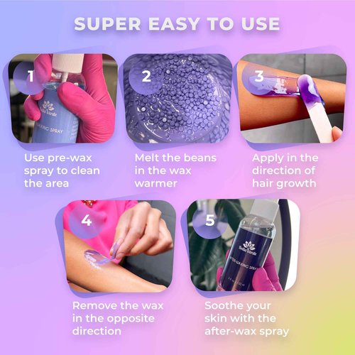 Bella Verde Waxing Kit for Women & Men -Digital Wax Warmer with Hard Beads, Pre & Post Spray, Hot Wax Pot Machine for Face, Eyebrows, Body, Legs, Bikini - At-Home Hair Removal for Sensitive Skin