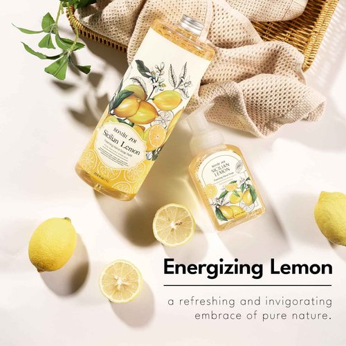 ROMIIE ZOI Hand Soap Refills Foaming 3pack (33.8 Fl Oz) + Reuseable Foam Soap Dispenser, Natural and Moisturizing Foaming Refills Kit, Lemon Hand Soap Refills