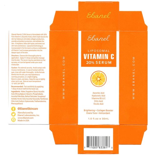 Ebanel Bundle of Retinol Moisturizer Cream and Vitamin C Serum