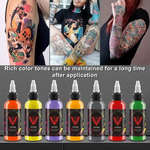 BaodeLi 14 Color 30 ml Tattoo Ink Kit with Microblade Paint and UV Ink - Dynamic Ink Set for Tattoo Equipment and Gun - Includes Green Soap