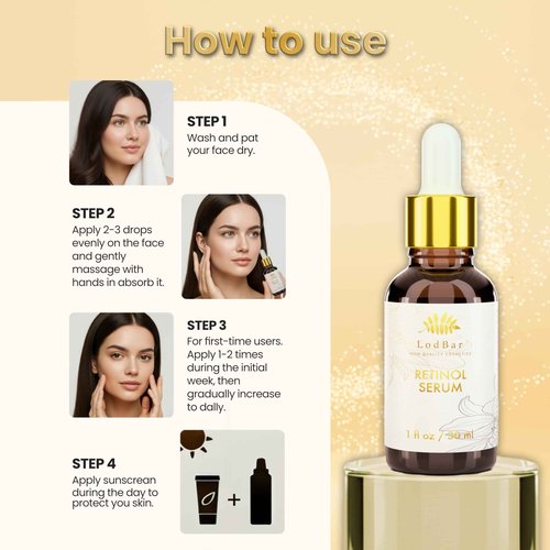 Lodbar Retinol Serum – Bakuchiol Retinol Rejuvenation Advanced Anti-aging Face Serum With Bakuchiol, Niacinamide & Vitamin C | Gentle, Fast-absorbing Formula For Smoother, Brighter & Hydrated Skin