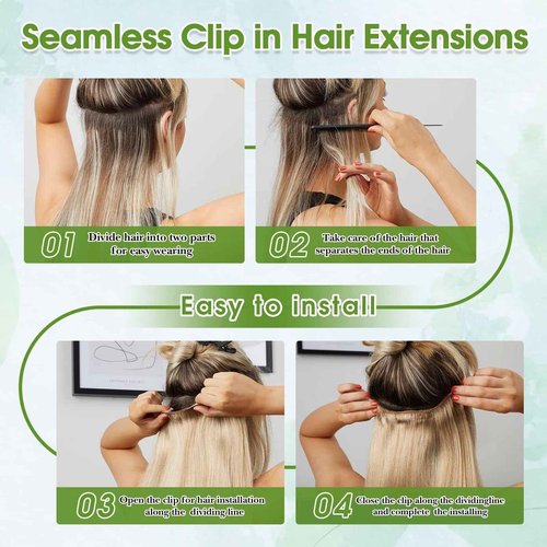 Jet Black Clip in Hair Extensions Real Human Hair 14inch Human Hair Clip in Extensions Black Human Hair Extensions Clip ins 100% Brazilian Remy Human Hair for Women Straight 8pcs Double Weft