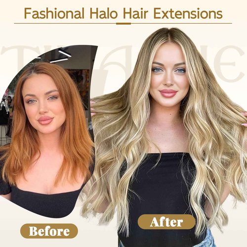 Tinashe Wire Hair Extensions Real Human Hair Straight 12inch 70g Light Blonde Highlighted Golden Blonde Invisible Wire Fish Line Hair Extensions (12 inch, #16/613)
