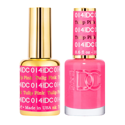 DND Gel Polish Set - 1 each of Pink Gel Polish and Pink Nail Polish, 014 Tulip Pink, 0.5 Fl Oz