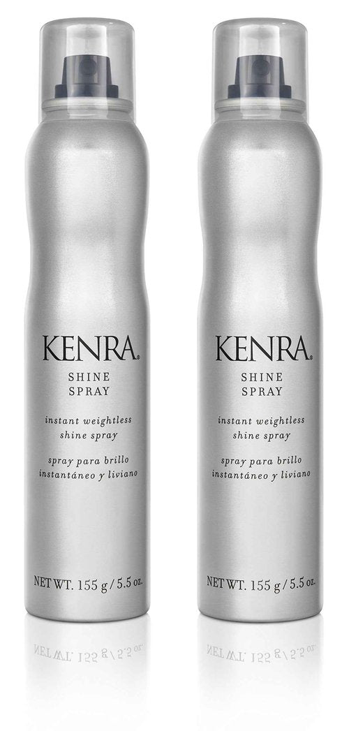 Kenra Professional Shine Spray | Instant Weightless Shine Hairspray | Tames Frizz & Flyaways | Enhances Color Vibrancy | Lightweight, No Hold | All Hair Types | 5.5 oz (2-Pack)