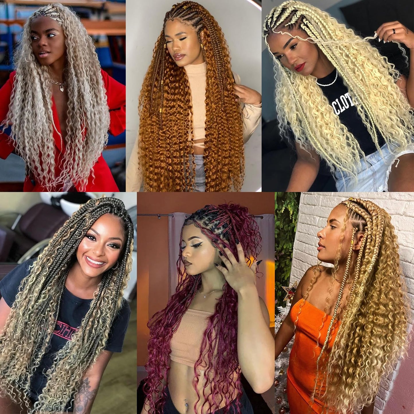 ZRQ 30 Inch Brown Ocean Wave Crochet Hair Extensions 7 Packs Deep Wave Crochet Synthetic Hair Long Curly Wavy Deep Twist Crochet Braiding Hair For Black Women #30