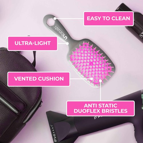FHI Heat UNbrush Detangling Brush and UNwinder Detangling Spray Combo Pack - Tangle-Free Hair, Pain-Free Brushing, Anti-Static Bristles, Lightweight Hair Brush, Orchid