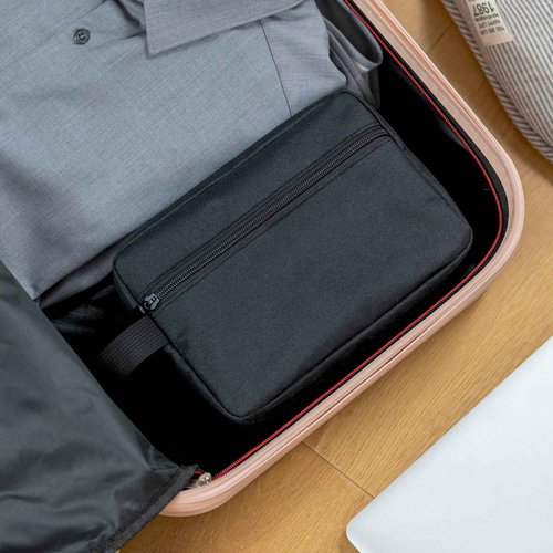 Elviros Travel Toiletry Bag for Women and Men,Lightweight Makeup Bag Hanging Dopp Kit with Shaving Compartment Cosmetic Organizer Large Tool Bag Travel Essentials,Gifts for Men(Large,Black)