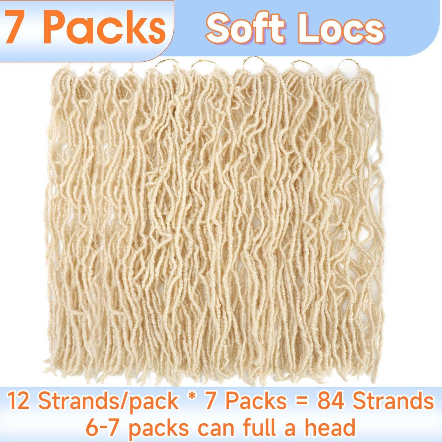 613 Soft Locs Crochet Hair 22 Inch Faux Locs 7 Packs Pre Looped Faux Locs Crochet Hair For Black Women Butterfly Loc Hair Extensions(22inch, 7 Packs, 613#)