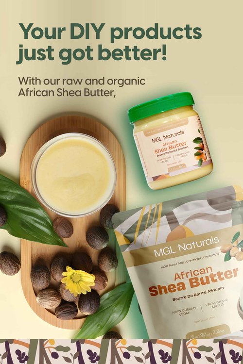 MGL Naturals Raw African Shea Butter Ivory 2.2 lb, 100% Pure, and Unrefined. Nourish and moisturize hair and skin. Use alone or DIY recipes. From Ghana. (2.2 lb | 35.3oz | 1kg)