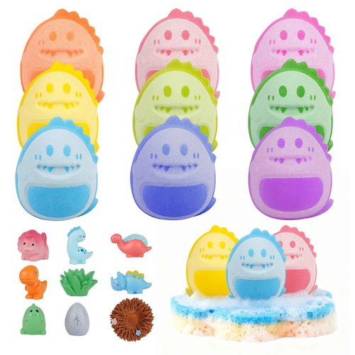Dinosaur Bath Bomb Gift Set 9 Packs for Girls and Boys, Handmade and Nature Bath Bombs with Surprise for Kids, Perfect for Bubble Bath, Christmas Birthday Gifts for Kids Toddler Women