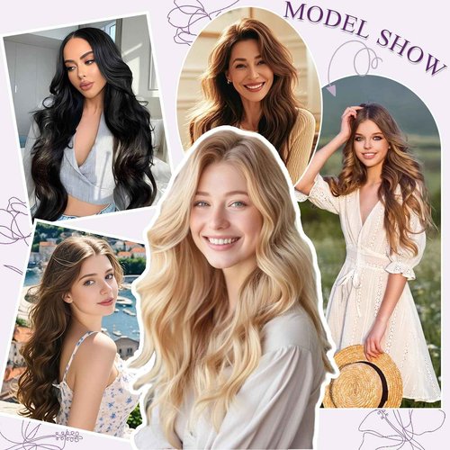 Clip in Hair Extensions Real Human Hair, Remy Human Hair Clip in Extensions for Women, 14 Inch 7Pcs 85g, Balayage Chocolate Brown to Caramel Blonde, Natural Straight Hair