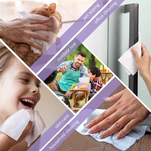 Primpro 300 Count Disposable Face Towels Ultra Soft Hand Washcloth Lint-Free Dry Wipes Biodegradable Facial Cleansing Towelettes (100 Count 3 Pack)