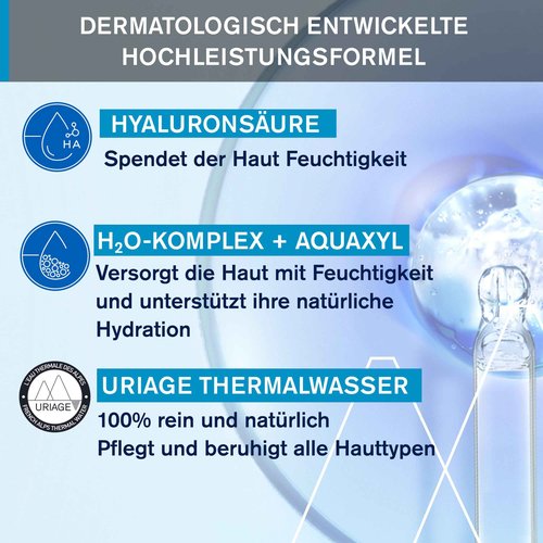 Uriage Eau Thermale Moisturizing Face Cream with Hyaluronic Acid | Fresh & Light Face Moisturizer, Light Floral Scent, Paraben-Free, Non-comedogenic, 40 mL / 1.35 oz