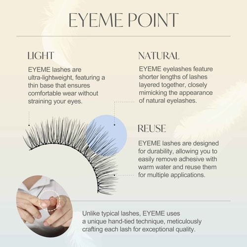 EYEME Eyelash NO.33 – 5 Set Pack, Natural Half Lashes for Bigger and More Defined Eyes, Lightweight False Eyelashes for Beginners, Flexible & Comfortable Fit, K-Beauty