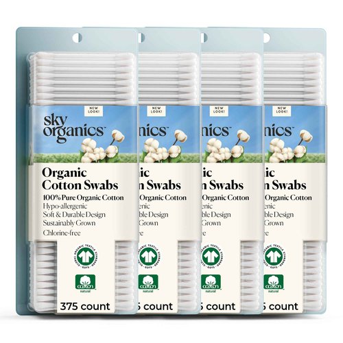 Sky Organics - Organic Cotton Swabs, 1500 ct. - Ultra Soft Tips - Strong & Durable - Hypoallergenic - Chlorine Free - Sustainable - Natural, Vegan & Cruelty Free - Skin Care & Self Care w ebook