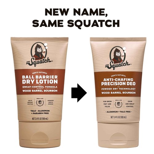 Dr. Squatch Precision Deo Dry Lotion - No Mess Body Powder Lotion for Men - Made With Natural Ingredients - 2 Pack Wood Barrel Bourbon