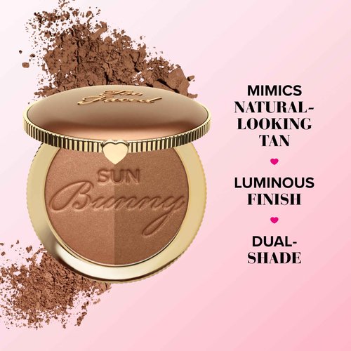 Too Faced Sun Bunny Bronzer | Buildable Highlighter + Bronzer Duo for Luminous Glow and Sun-Kissed Finish, 0.28 Ounce
