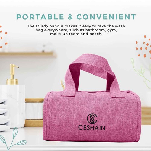 4-in-1 Hanging Toiletry bag - Roll-Up Makeup Bag - 4 Detachable PVC Zip Pouches – 600D Oxford Fabric, Versatile Travel Toiletry Organizer Bag - Makeup, Cosmetics, First Aid, Medicine Personal Care,
