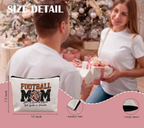 YeiHe Football Lovers Accessory: Mom's Gifts Cosmetic Zipper Makeup Pouch
