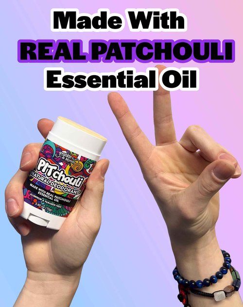 Frankie & Myrrh 2 Pack | Natural Patchouli Deodorant with Fun Extras | Aluminum Free, Baking Soda, Coconut Oil & Shea Butter (256 oz) | Includes Sticker Pack + Can Cooler