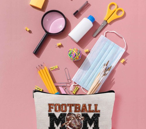 YeiHe Football Lovers Accessory: Mom's Gifts Cosmetic Zipper Makeup Pouch