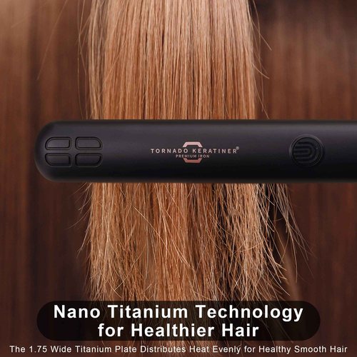 Straightener and Curler 2in1 with LCD Display 15s Fast Heating Ultra hot for American and African Hair Constant high Heat Adjustable Temperature Healthy Styling Tool for All Hairstyles (Rose Gold)