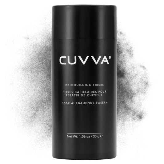 CUVVA Hair Building Fibers (30g) - Instantly Fill in Fine and Thinning Hair to Create a Thicker, Fuller Look - 10 Different Shades for Men & Women - Dark Gray