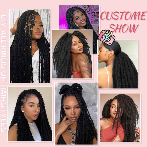 Marley Twist Braiding Hair-24Inch 8packs Cuban Twist Hair Soft Marley Hair for Black Women (T27, 24 Inch (Pack of 8))