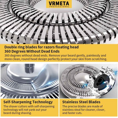 VRMETA Upgraded Version 9 Blades Electric Razor Shaver Heads