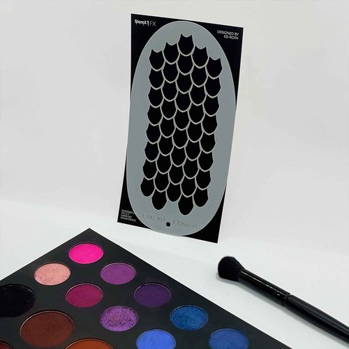 Stencil1FX - Dragon Scales Eye Makeup Stencil for Costumes, Dress Up, Halloween, Cosplay, Arts, Face Painting