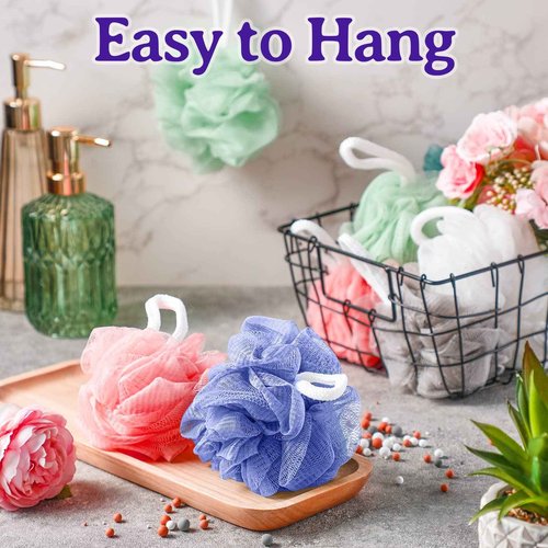 Umigy 36 Pcs Bath Sponge Shower 40g Loofahs Bulk Bath Luffas Exfoliating Body Scrubber Pack Soft Colorful Mesh Balls Puff Bathing Accessories for Men and Women Exfoliating Sponge