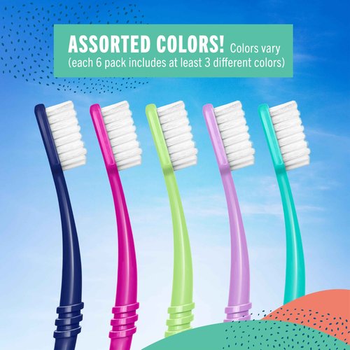Preserve Eco Friendly Adult Toothbrushes, Made in The USA from Recycled Plastic, Soft Bristles, Paperboard Package, Colors Vary, 6 Count (Soft)