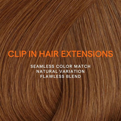 Full Shine Auburn Hair Extensions Real Human Hair Auburn Clip in Extensions for Short Hair for Bob 12 Inch 7 Pcs 95 G