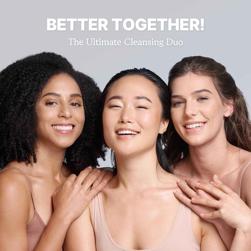 HEEDA All-In-One Double Cleansing Duo, Charcoal Ceramide Cleansing Balm & Hyaluronic Acid Foam Cleanser for Deep Purifying, Hydrating, and Balanced Skin (K-Beauty Vegan Skincare Set)