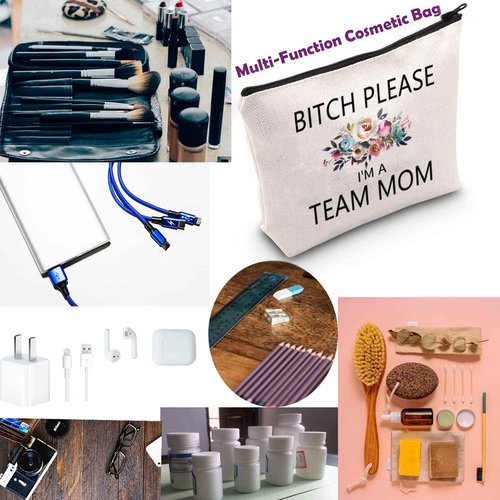 TSOTMO Team Mom Gift Team Mom Survival Kit Cosmetic Bag for Women Leader Appreciation Gift Best Leader Ever
