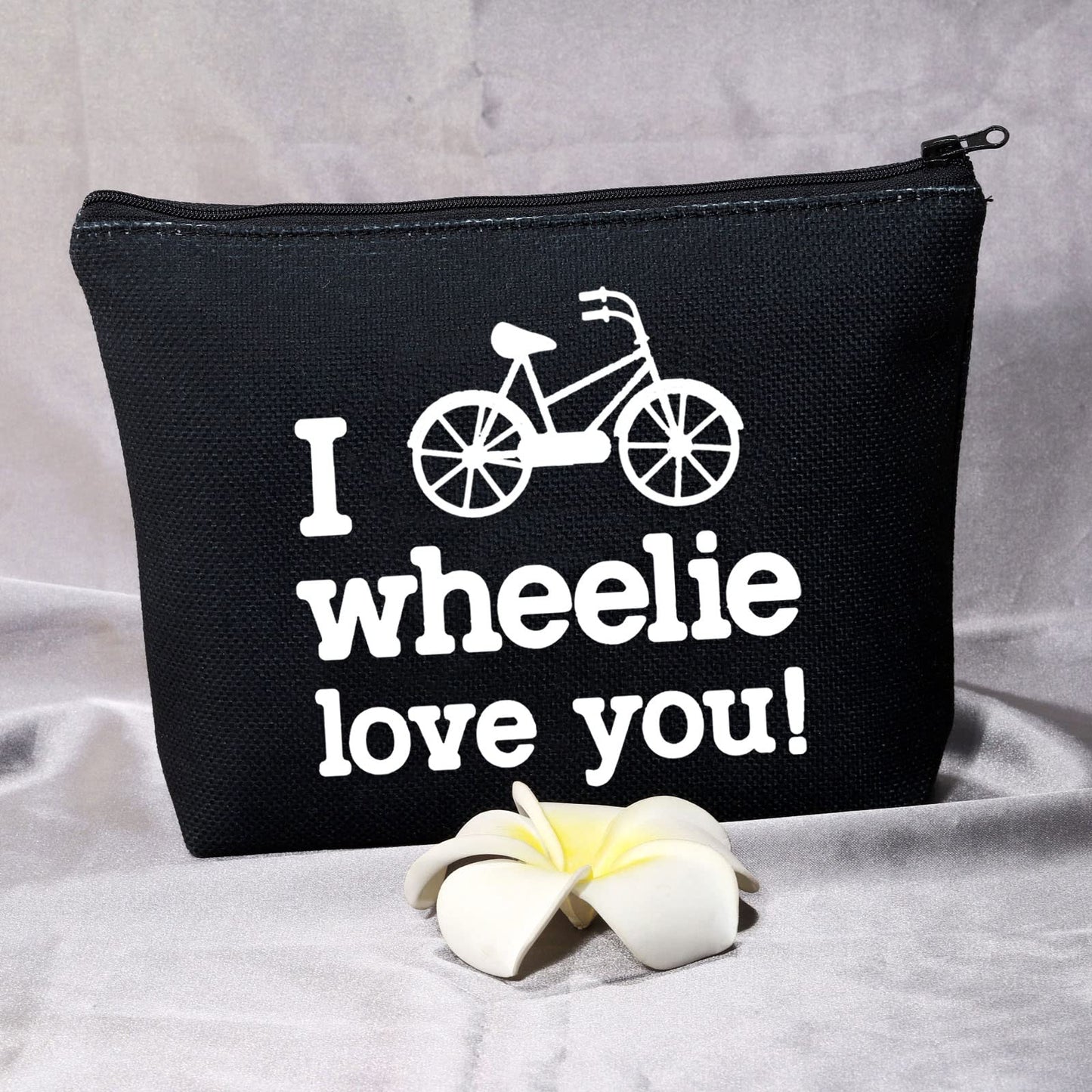 BDPWSS Cycling Gift Cyclist Gift Mountain Bike Lover Makeup Bag Bicyclists Gift For Biker Rider Gift Drive Safe Gift Bag (I wheelie love you bl)