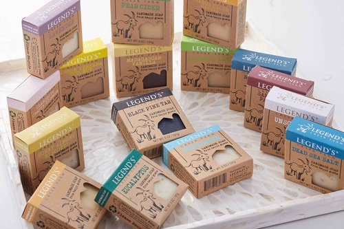 Legend's Creek Farm Goat Milk Soap - Cleansing Moisturizing Bar for Hands and Body - 5 Oz Creamy Lather, Nourishing, Gentle Natural Soap for Sensitive Skin (Sandalwood Patchouli, Pack of 3)