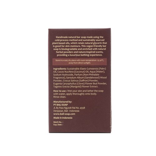 Bali Soap - Sandalwood Natural Soap Bar for Men & Women - Vegan, Handmade, Exfoliating Soap - 6 Pack, 3.5 Oz each