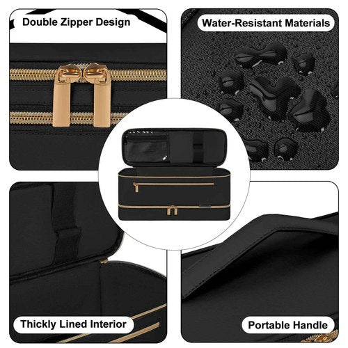 OUUTMEE Travel Carrying Case for Shark Flex Style, Double Layer Storage Case For Shark Flexstyle, Portable Storage Organizer Soft Bag for Shark Flexstyle and Attachments, Black Gold (Only Bag)